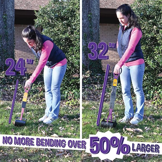 Bodhi Dog Large Foldable Pooper Scooper - 32” Long Handle, Lightweight Portable Pooper Scooper for Small & Large Dogs - Easy to Use - Made with Premium Durable Materials (Purple)-PawvioPets