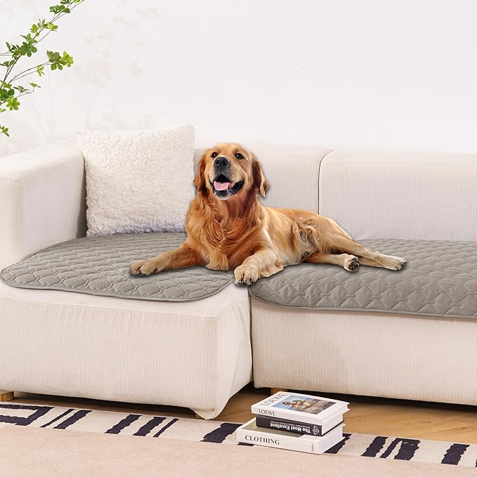 gogobunny 100% Double Sided Waterproof Dog Blanket Soft Pet Bed Cover Reversible Protect Furniture Couch Sofa Car for Puppy Large Dog Cat (Dark Stone/Light Stone, 32x53 Inch (Pack of 1))-PawvioPets