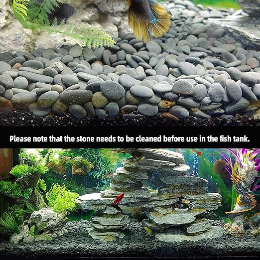 45LB River Rocks,Mexican Beach Pebbles for Plants,Potting,Garden Landscape Stone Paving Stone Grey 1Inch…-PawvioPets