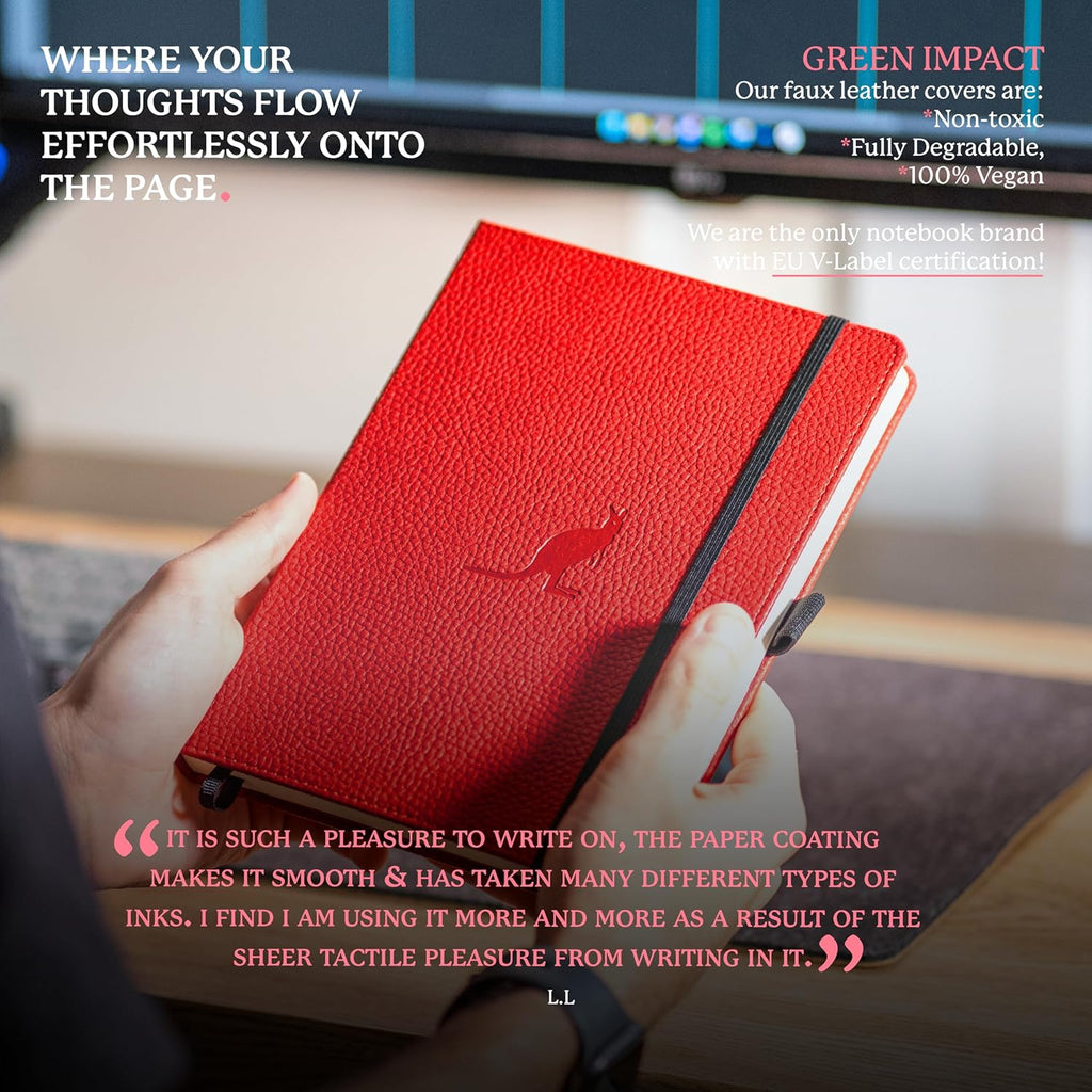 Dingbats* Wildlife Plain Journal Notebook A5 - Vegan Leather Hardcover - Ideal for Work, Travel, Writing - with Pocket, Elastic Closure & Bookmark