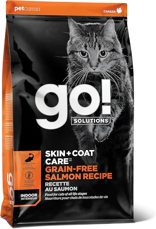 Go! Solutions Skin + Coat Care, Grain-Free Dry Cat Food, Salmon Recipe, 8 lb Bag-PawvioPets