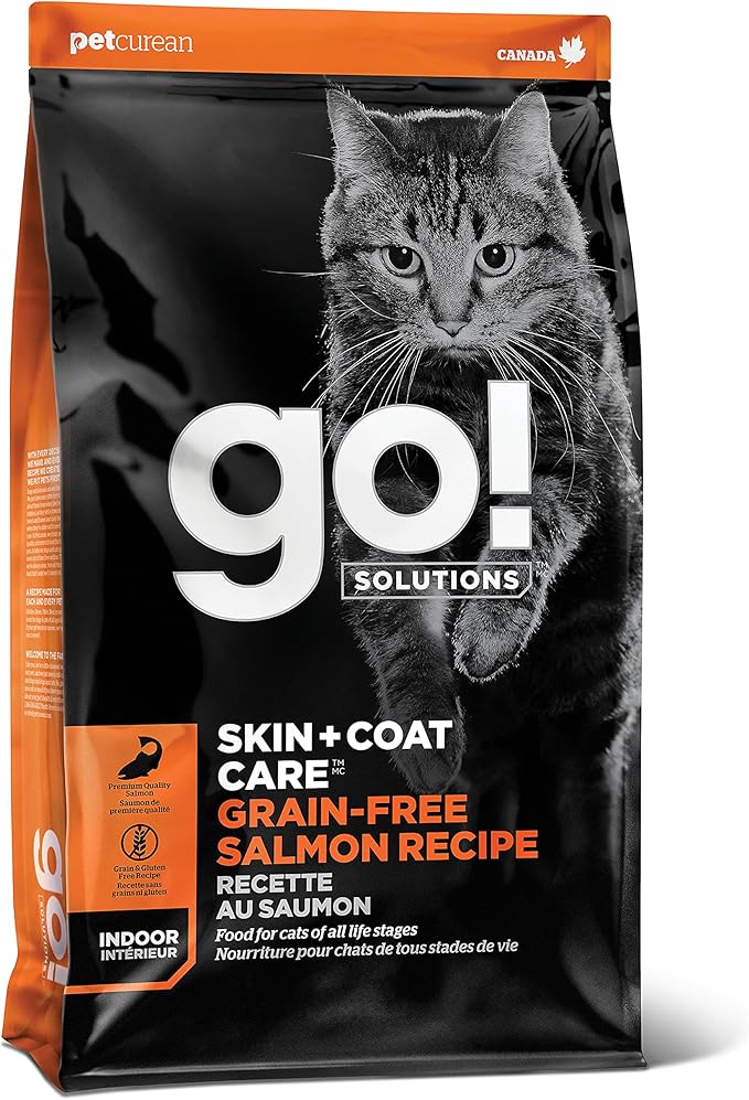 Go! Solutions Skin + Coat Care, Grain-Free Dry Cat Food, Salmon Recipe, 3 lb Bag-PawvioPets