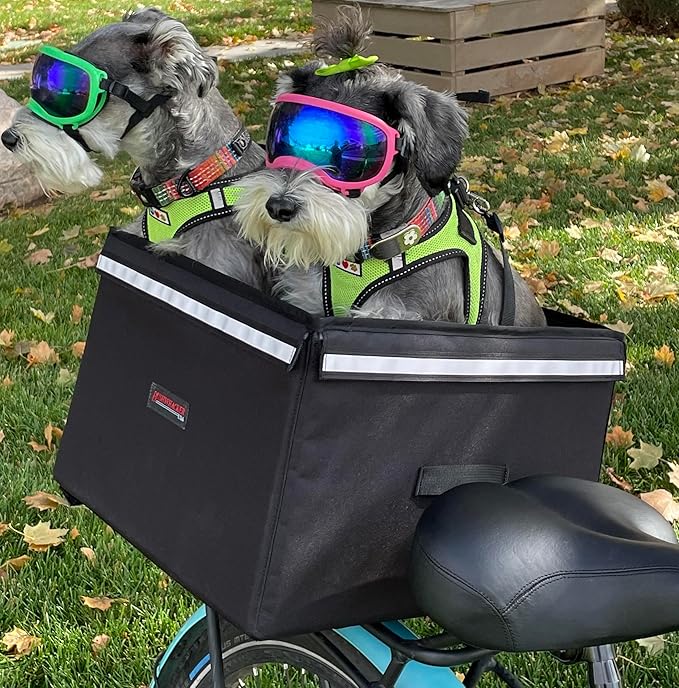 Bushwhacker Portland - Bike Rack Dog, Grocery and Goods Carrier - Bicycle Pannier Crate Cycling Basket Trunk Bag Rear Bed Storage Leash Carry Cargo Pet Commuter Behind Seat Accessories Items Ebike-PawvioPets