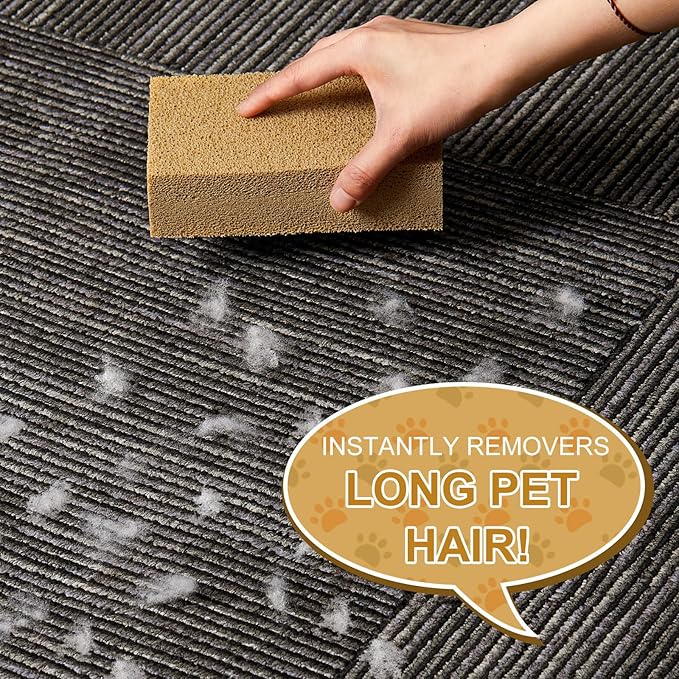 3 Pack Pet Hair Remover Sponge Cat and Dog Hair Sponge Rubber Pet Fur Lifter Removal Tool, Remove from Furniture, Carpet, Bedding, Clothing, 6.26 x 3.28 x 1.89 Inch-PawvioPets