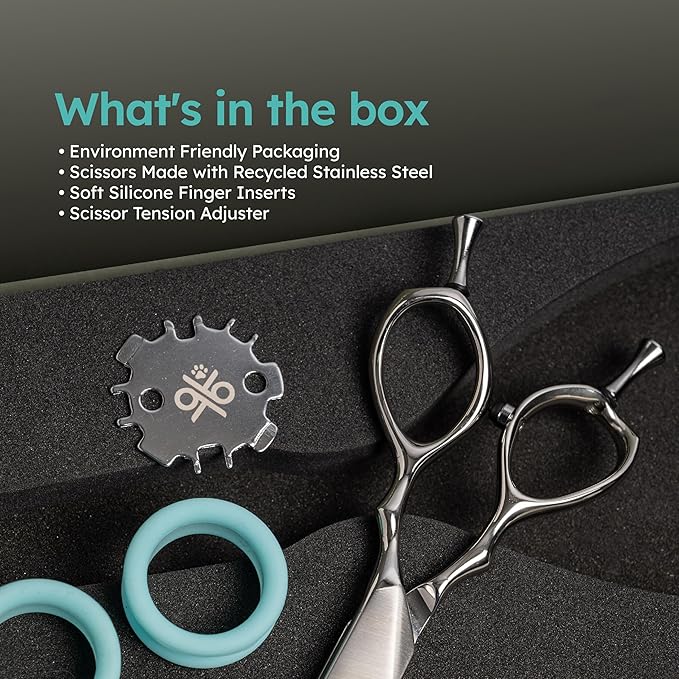 7" Curved Dog Grooming Scissors – Handcrafted, Ergonomic, VG10 Stainless Steel for Sharper, Tougher, Better Edge Retention, Lightweight Shears for Trimming Face and Paws.-PawvioPets