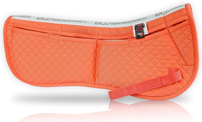 ECP Equine Comfort Products Adjustable Shock Absorbing Memory Foam Half Saddle Pad, Injury Prevention & Pressure Relief, Customizable Fit, Breathable for All Riding Styles-PawvioPets