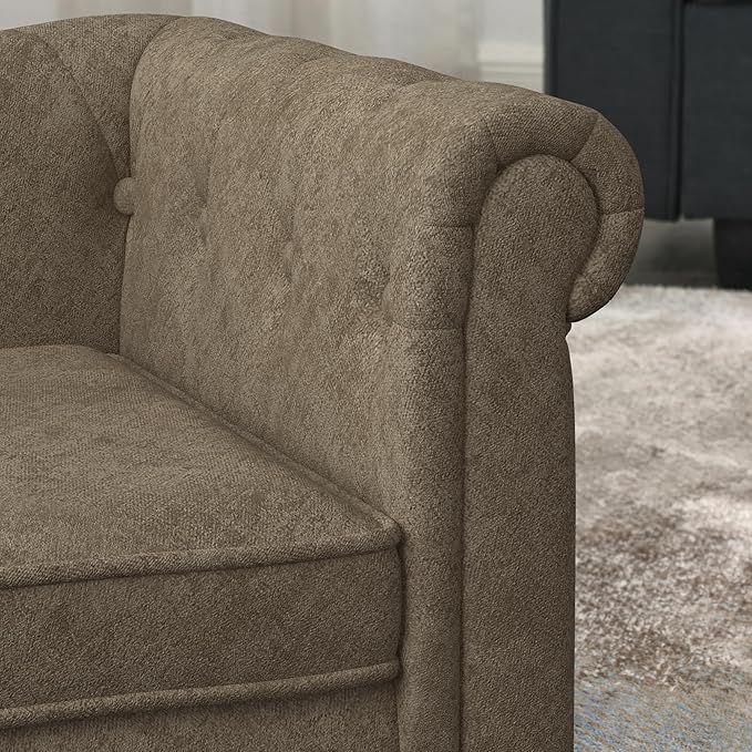 Dog Sofa Couch for Medium to Large Dogs, Memory Foam Pet Sofa Couch with Washable Fabric, Durable Elevated Dog Bed with Legs, Removable Cushion for Medium and Large Dogs, Brown-PawvioPets