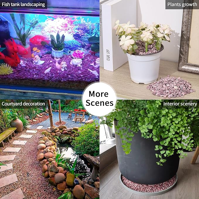 2lb Succulent and Cactus Gravel Pebbles 1/5-3/8 Inch Natural Decorative Polished Stones River Rocks for Plants, Vases, Aquariums, Terrarium and Outdoor Gardening, Rouge Red Color-PawvioPets