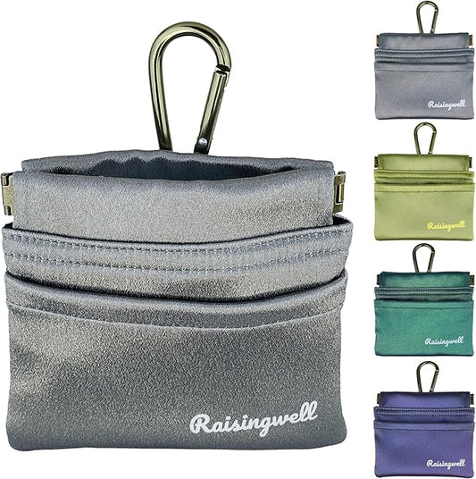 Dog Treat Pouch, Pocket Sized Pet Training Pouch, Hand Free Bronze Dog Walking Bag with Carabiner, Self-Closing Pet Feed Snack Reward, for Puppy Travel or Outdoor Use, NanoPTC-PawvioPets