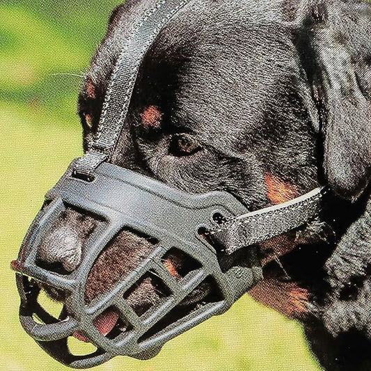 BARKLESS Dog Muzzle, Soft Basket Silicone Muzzle for Dogs to Prevent Biting and Chewing, Breathable Cage Mouth Cover for Training, Allows Drinking and Panting, Used with Collar-PawvioPets