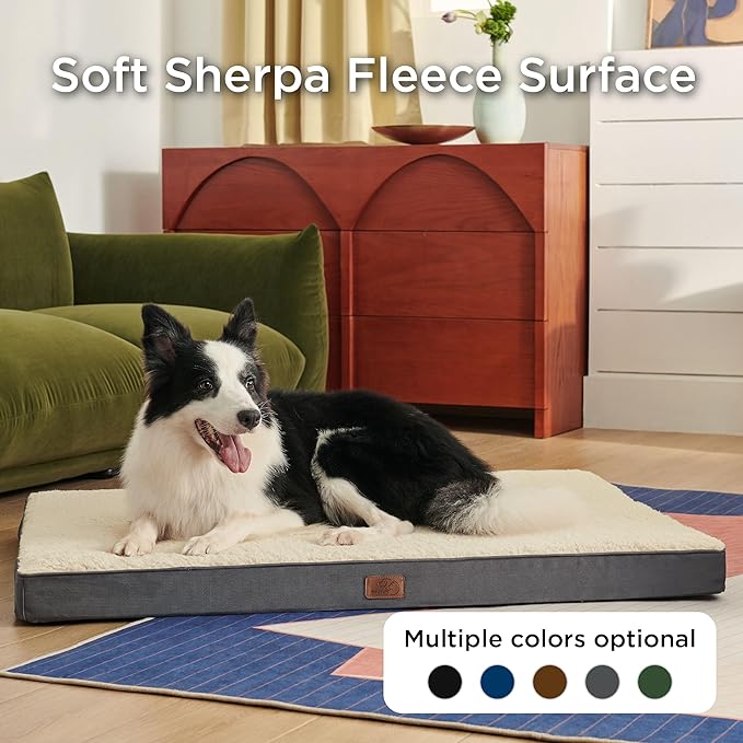 Bedsure XL Dog Bed for Crate - Large Orthopedic Waterproof Pet Beds with Removable Washable Cover, Egg Crate Foam Crate Mat, Suitable for Pet Up to 90 lbs-PawvioPets