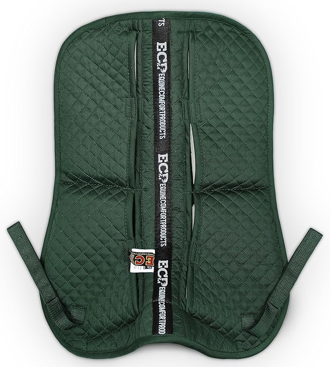 ECP Equine Comfort Products Adjustable Shock Absorbing Memory Foam Half Saddle Pad, Injury Prevention & Pressure Relief, Customizable Fit, Breathable for All Riding Styles-PawvioPets