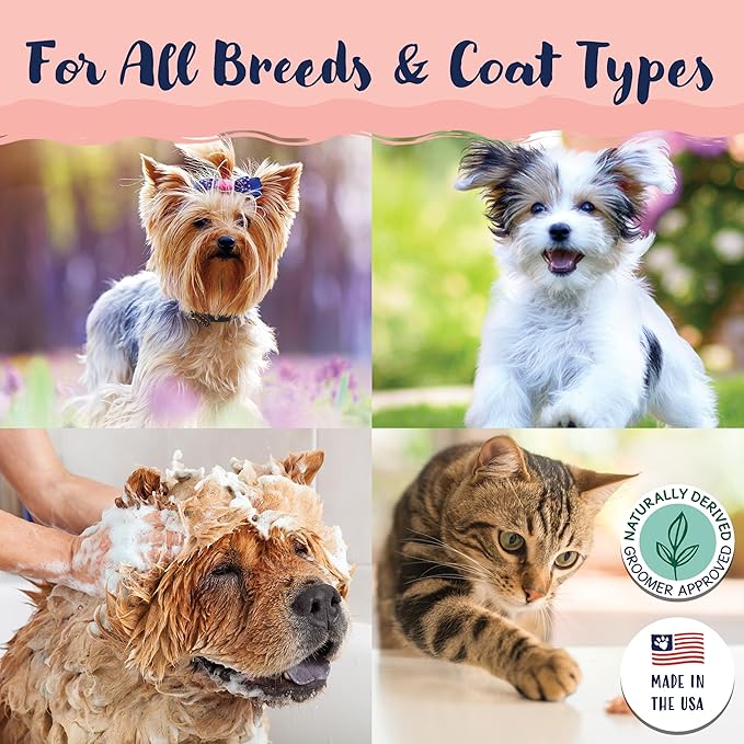 Bobbi Panter Dog Shampoo - Made in USA - All Natural Formula for Whitening All Coats, Enhances Shine & Moiturizes - Concentrated 20:1 for Professional Groomers - Peach Scent, 13 Oz-PawvioPets