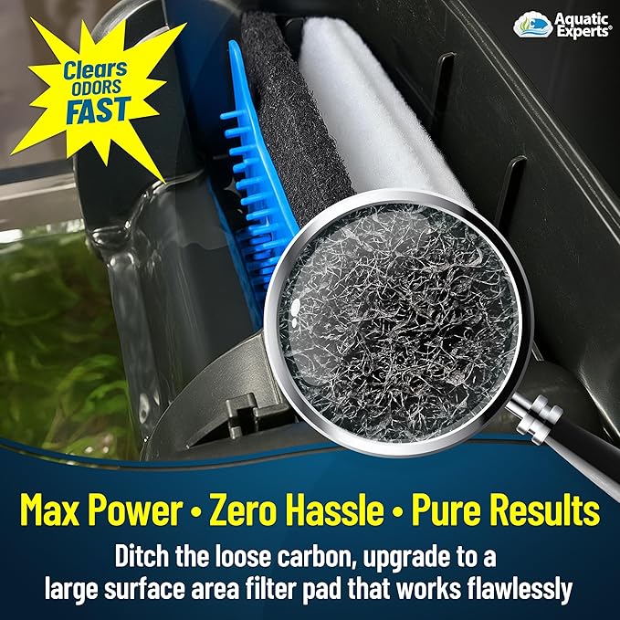 Aquarium Carbon Pad - Cut to Fit Carbon Infused Filter Pad Media for Crystal Clear Fish Tank and Ponds (10.5 Inch Width, 36 Inch Long)-PawvioPets