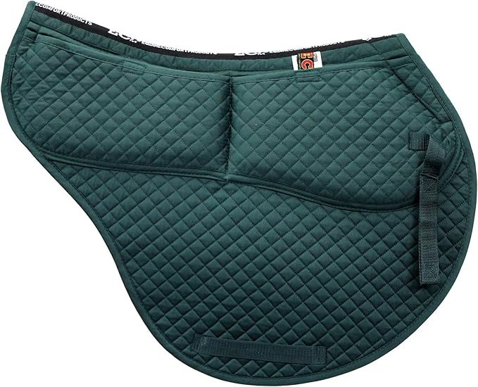 ECP Equine Comfort Products All-Purpose Contoured Correction Saddle Pad with Adjustable Memory Foam Inserts for Custom Support, Non-Slip, Shock Absorbing, 22” Spine, 19.5” Drop-PawvioPets