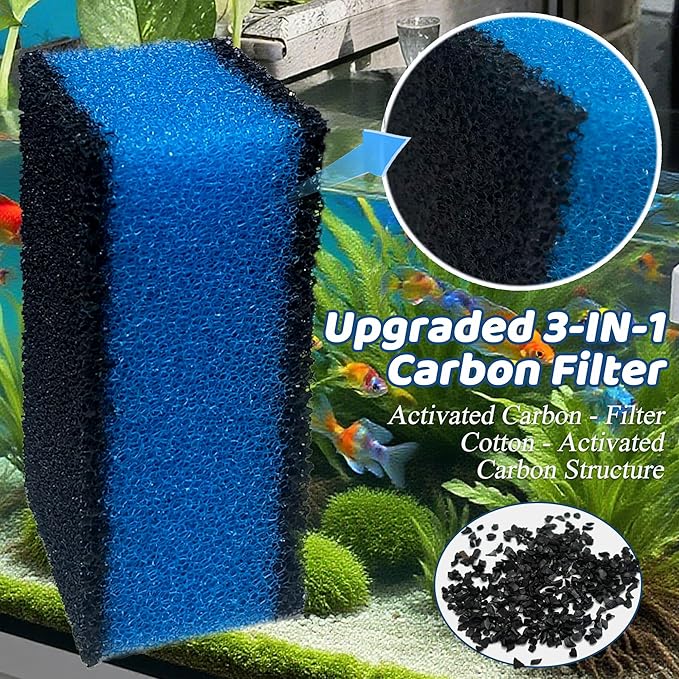 2 Sets of Upgraded Three-Stage Filtration Fish Tank Filter for AquaClear 70 Power Filter, 2 Set of Replacement Maintenance Kit for Fish Tank Filter for 40- to 70-Gallon Aquariums-PawvioPets