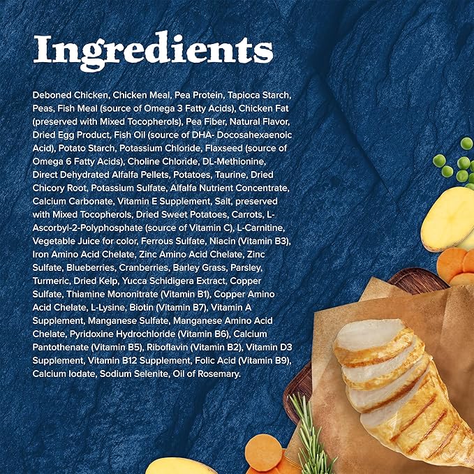 Blue Buffalo Wilderness Natural Mature Dry Cat Food for Cats 7+ Years, High-Protein and Grain-Free Diet, Supports Immune System Health and Energy to Stay Active, Chicken, 5-lb. Bag-PawvioPets