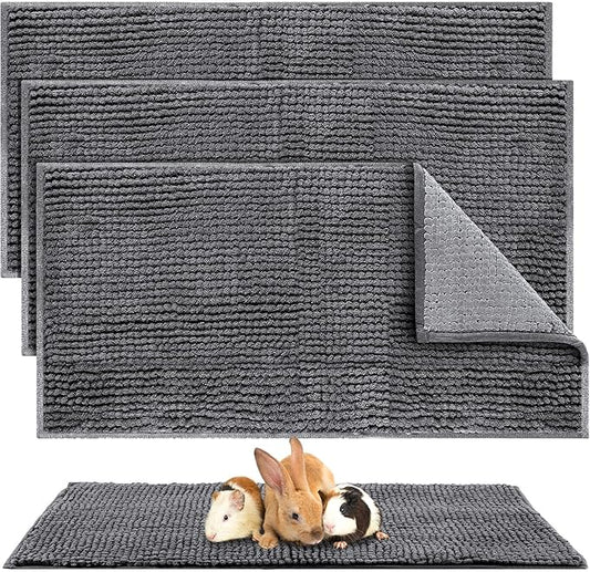 Amylove 4 Pcs Guinea Pig Cage Liner Guinea Pig Bedding Washable Fleece Pee Pads Reusable Small Animals Training Mat Small Animal Sleeping Bed for Bunny Hamster(Dark Gray,47 x 24 Inch)-PawvioPets