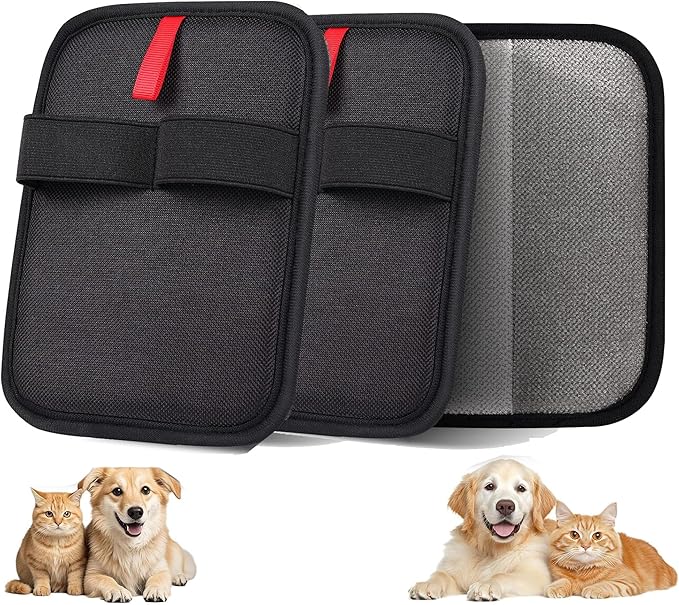 2 PCS Pet Hair Removal Gloves - Electrostatic Pet Hair Remover - Electrostatic Removal Gloves for Couch, Furniture, Carpet, Curtain - Reusable Grooming Glove for Cat & Dog-PawvioPets