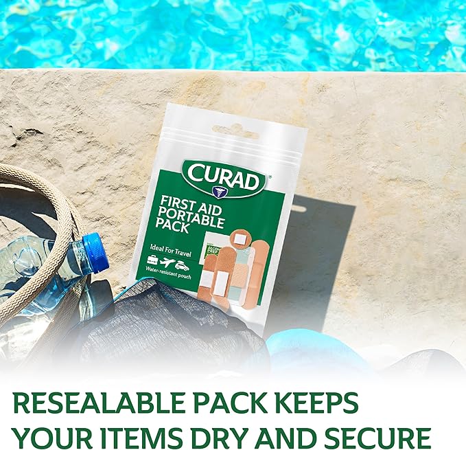 CURAD First Aid Portable Pack |15 - Count On-the-Go Essentials |12 Packs-PawvioPets