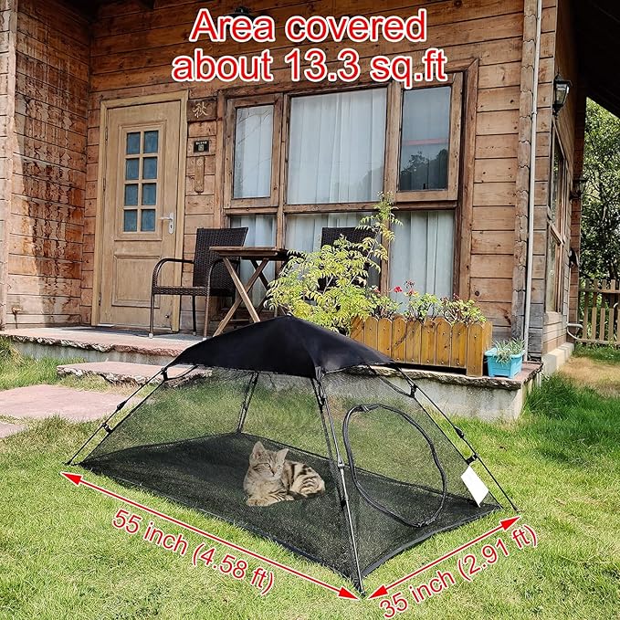 AICHIFAN Mini Cat Tent for Outside Playpen Pop Up Indoor Pet Cat Enclosures Portable Sunshade and Anti-UV Cat Playhouse for SUV Pickup Truck (Play Tents for Cats and Small Animals) - Outside Habitat-PawvioPets
