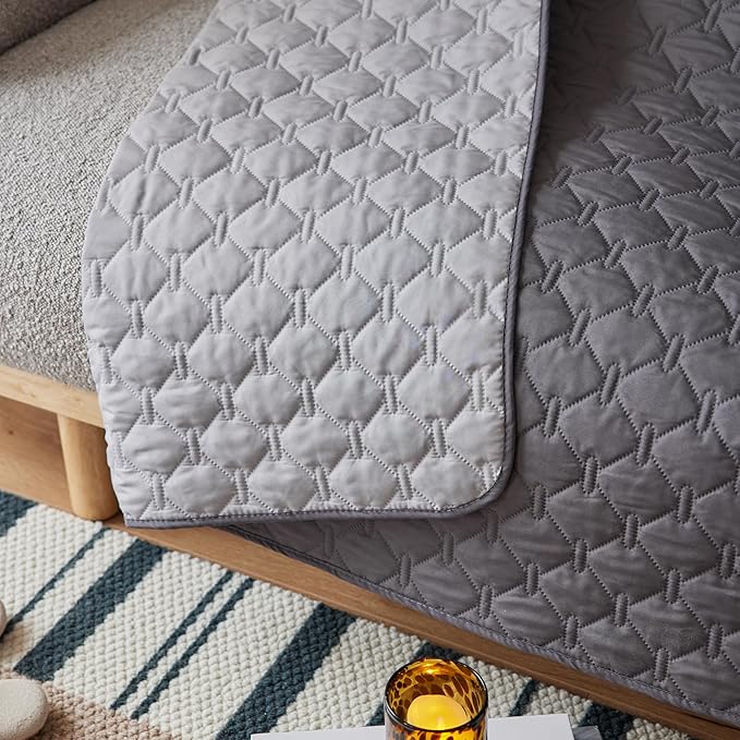 gogobunny 3X Stronger Waterproof Pet Blanket, Scratch Proof Furniture Protector for Dogs Cats, Reversible Cover 30x70 Inch, Dark Grey/Light Grey-PawvioPets