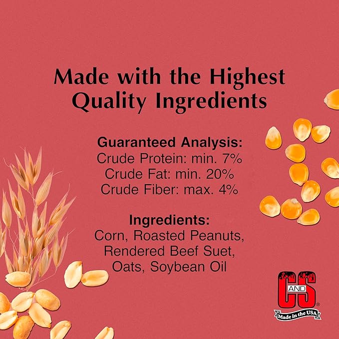 C&S Wild Bird Peanut Suet Nuggets Mega Box, 8 Pounds-PawvioPets