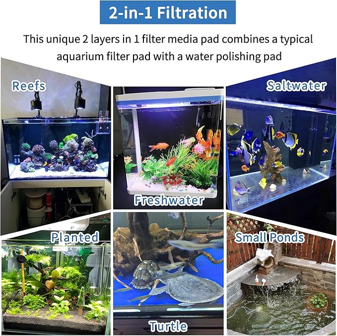 12" x 78" Aquarium Filter Sponge Fish Tank Pond Filter Media Filters Pad for Fish Tank,Filter Freshwater, Saltwater Aquariums, Reusable Fish Pond Filter Material, 0.78" Thick,Blue-PawvioPets