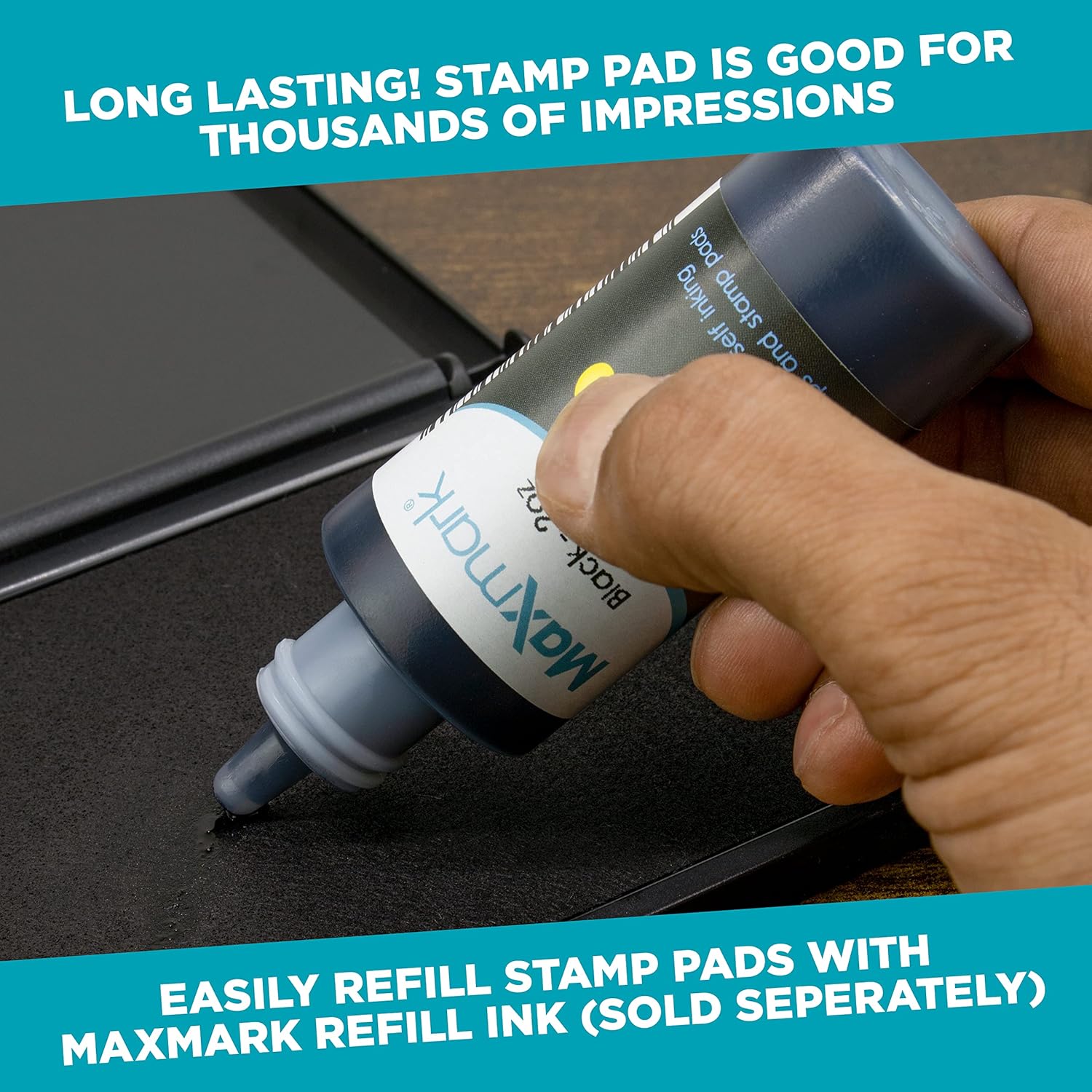 MaxMark Large Green Stamp Pad - 2-3/4" by 4-1/4" - Premium Quality Felt Pad