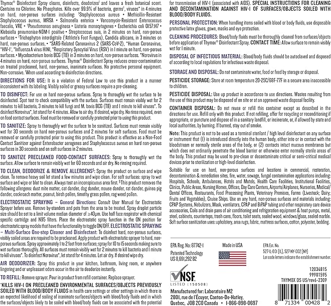 Botanical Disinfectant Spray 32 oz - All Natural Multipurpose Cleaner, Pet Friendly, Hospital Grade Disinfectant, Kitchens, Pet Hospitals, Vet Clinics, Restoration, Lemongrass Fragrance-PawvioPets