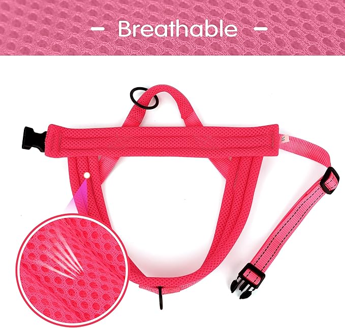 Didog No Pull Dog Harness with Soft Mesh Padded,Reflective & Quick Fit Light Weight Dog Strap Vest Harness,Easy for Walking Training (M:Chest 21-26", Pink)-PawvioPets