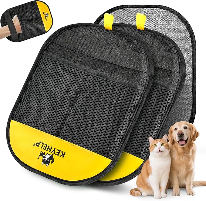 2Pcs Pet Hair Removal Glove for Dogs & Cats, Newly Upgraded Reusable Electrostatic Pet Hair Gloves, Pet Hair Remover Tool for Clothing, Couch, Carpet, Car Seat-PawvioPets