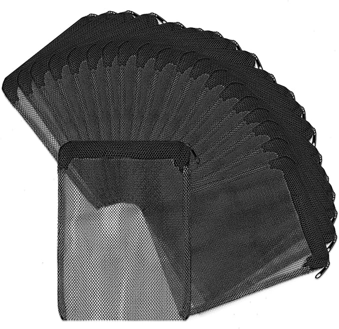 20PCS Aquarium Filter Media Bags for Aquarium with Zipper, Fine Mesh Bag Reusable Strong Polyester for Activated Carbon, Bio Filter Balls, Ceramic Rings, Filter Stones 7.8" x 5.9"-PawvioPets