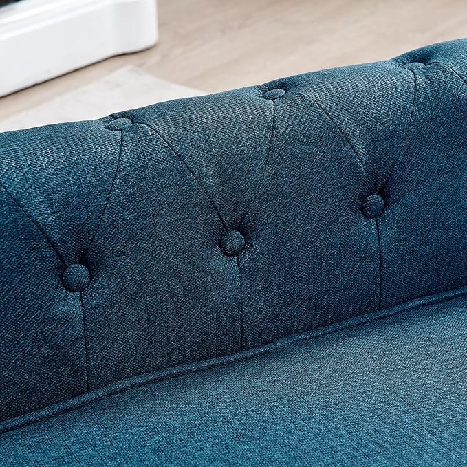 Dog Sofa Couch for Medium to Large Dogs, 31" Memory Foam Dog Couch with Washable Fabric, Removable Cushion, Sofa Bed for Medium and Large Dogs, Blue-PawvioPets