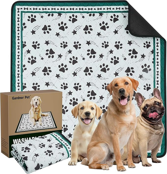 Gardner Pet Washable Dog Pee Pads, 72'' x 72'' Non Slip Dog Mats with Great Urine Absorption, Reusable Puppy Pee Pads for Potty Training - 1 Pack-PawvioPets