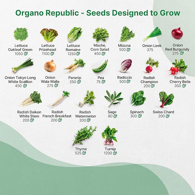 50 Winter Vegetable Garden Seeds Variety Pack - 43,450+ Non-GMO Heirloom Seeds for Outdoors & Indoor Home Gardening, Including Kohlrabi, Lettuce, Radish, Onion, Choy, Spinach, Cauliflower, Collards-PawvioPets