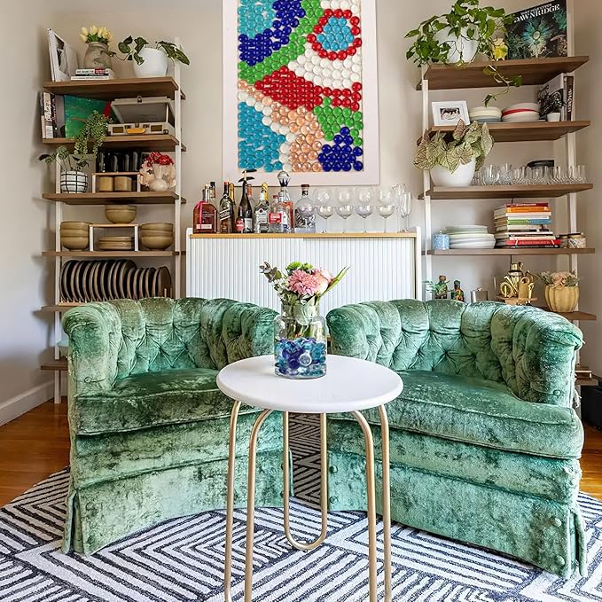 FUTUREPLUSX 0.97 pounds, Flat Glass Marbles, Blue Mixed Gemstone Vase Fillers Beads Decorative Glass Pebbles Floral Fish Tank Rocks for Vases Table Scatter Aquarium Decor-PawvioPets