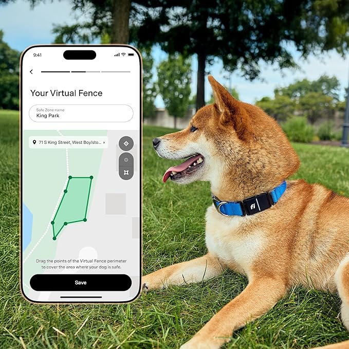 Fi New Series 3+ Smart Dog Tracker Collar – AI GPS for Dogs, Health & Behavior Monitor, Virtual Fence, Escape Alerts, Waterproof, Apple Watch Compatible 12Mo Membership Included-PawvioPets