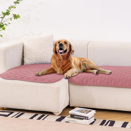gogobunny 3X Stronger Waterproof Pet Blanket, Scratch Proof Furniture Protector for Dogs Cats, Reversible Cover 32x53 Inch, Dark Pink/Light Pink-PawvioPets