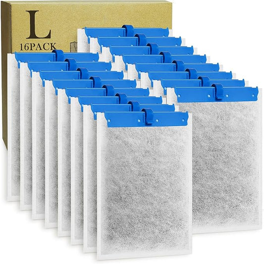 16 Pack Large Replacement Filter Cartridges Compatible with Tetra Whisper Bio-Bag Filters Large Aquarium Filter Cartridges for Whisper 20i/40i IQ20/30/45/60-PawvioPets