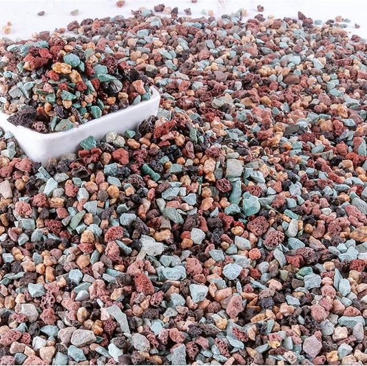 7lb Mix Horticultural Lava Rock Pebbles Pumice Potting Soil Amendment Succulent Cactus Bonsai Gritty Rock Decorative Gravel Plant Drainage Volcanic Rock for Aquarium Fairy Gardening Top Dressing-PawvioPets