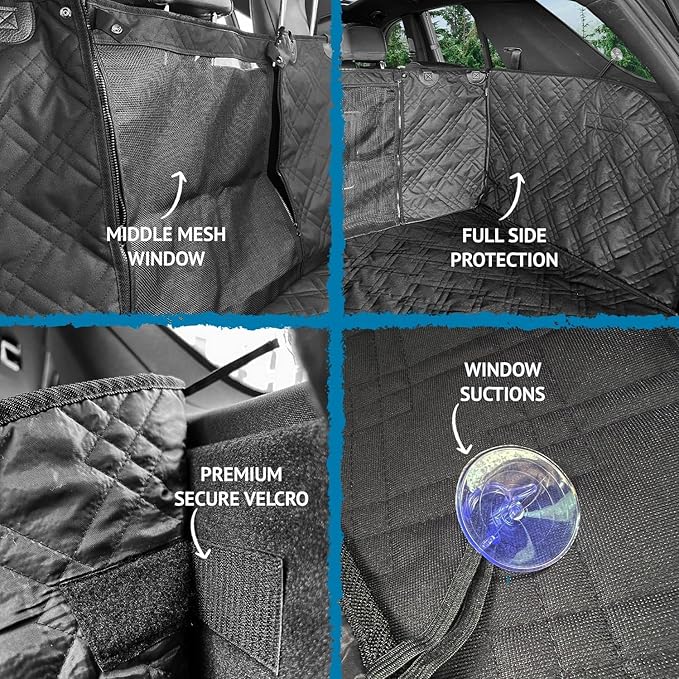 Bulldogology Cargo Liner for SUV - Heavy Duty Pet Trunk Liner Cargo Cover - Waterproof Cargo Cover for Dogs Hair, Muddy Paws - Protector Cargo Mats for Back of SUV (X-Large, Black)-PawvioPets