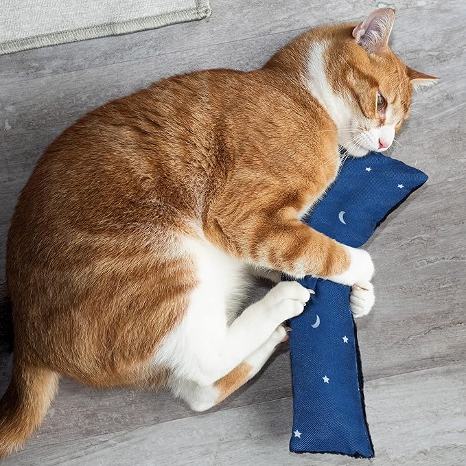 Furhaven 3-Pack Catnip Plush Cat Kicker Toy - Catnip Bags Included - Durable & Washable - Space Print, Set of 3-PawvioPets