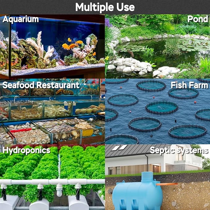 AquaMiracle Linear Air Pump, 635/950/1600/4000GPH Pond Bubbler Septic Air Pump, Energy-Efficient Pond Aerator for Outdoor Ponds, Aquariums, Hydroponics, Waste Treatment-PawvioPets