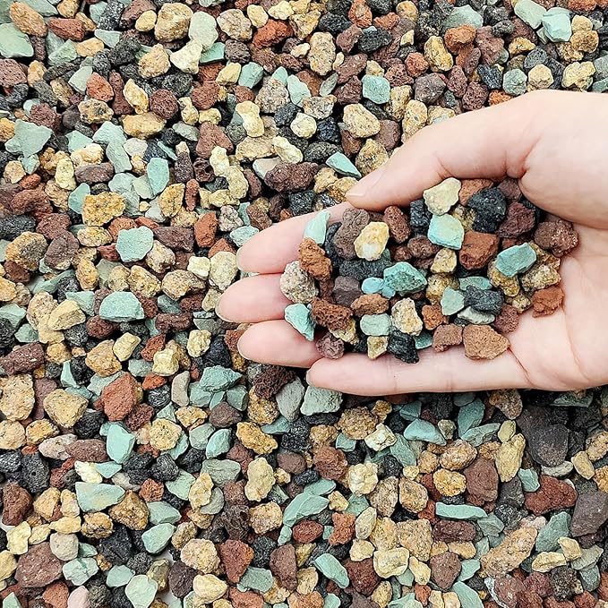 2 lbs Mix Horticultural Succulent Soil,1/4 Inch Pumice Gravel. Decorative Pebbles Lava Rock for Cactus, Bonsai, Orchid, Indoor Plants of Drainage, Ventilation and Root Growth-PawvioPets