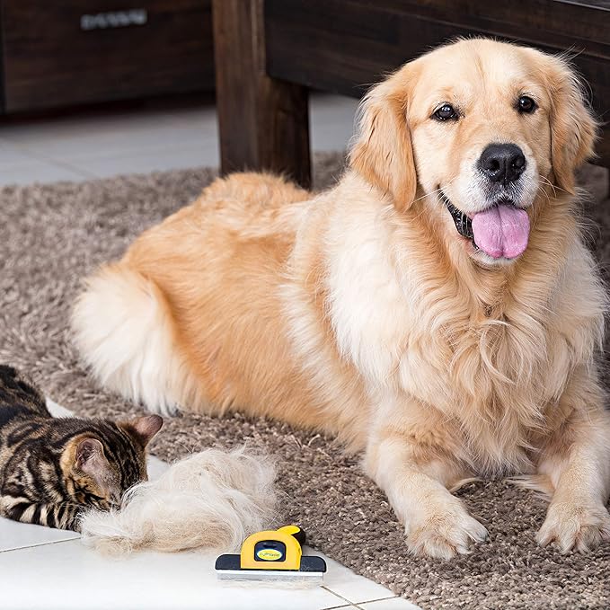 DakPets Stainless Steel Deshedding and Dematting Tool | Professional Pet Grooming Fur Brush for Cats and Dogs Hair Removal-PawvioPets