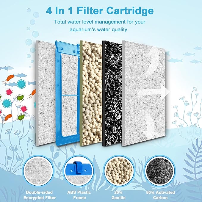 16 Pack Large Replacement Filter Cartridges Compatible with Tetra Whisper Bio-Bag Filters Large Aquarium Filter Cartridges for Whisper 20i/40i IQ20/30/45/60-PawvioPets