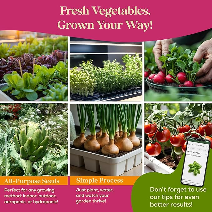 50 Gourmet Garden Vegetable Seeds Variety Pack - 34,455+ Non-GMO Heirloom Vegetables Seeds for Planting Indoor Outdoor: Broccoli, Carrot, Onion, Lettuce, Pepper - Gardening Seed Packets-PawvioPets
