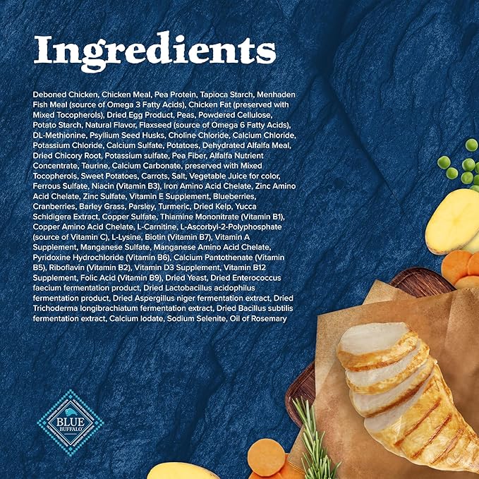 Blue Buffalo Wilderness High-Protein, Grain-Free Natural Dry Food for Adult Cats, Indoor Hairball Control, Chicken, 11-lb. Bag-PawvioPets