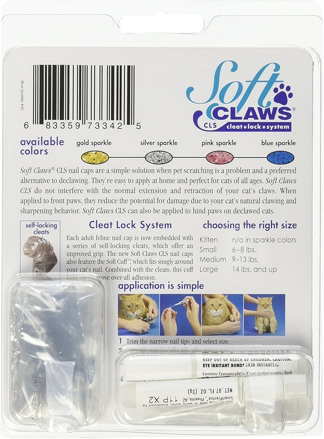 Feline Soft Claw Nail Caps M Blu Sprk-PawvioPets